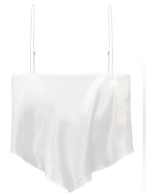 Zara White Satin Effect Crop Top